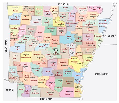 Key principles of MAP Map Of Counties In Arkansas